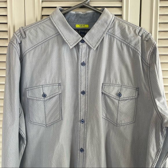 American Rag Slim Fit Bottom Down Light Blue Shirt Men Size XXL - Picture 2 of 16